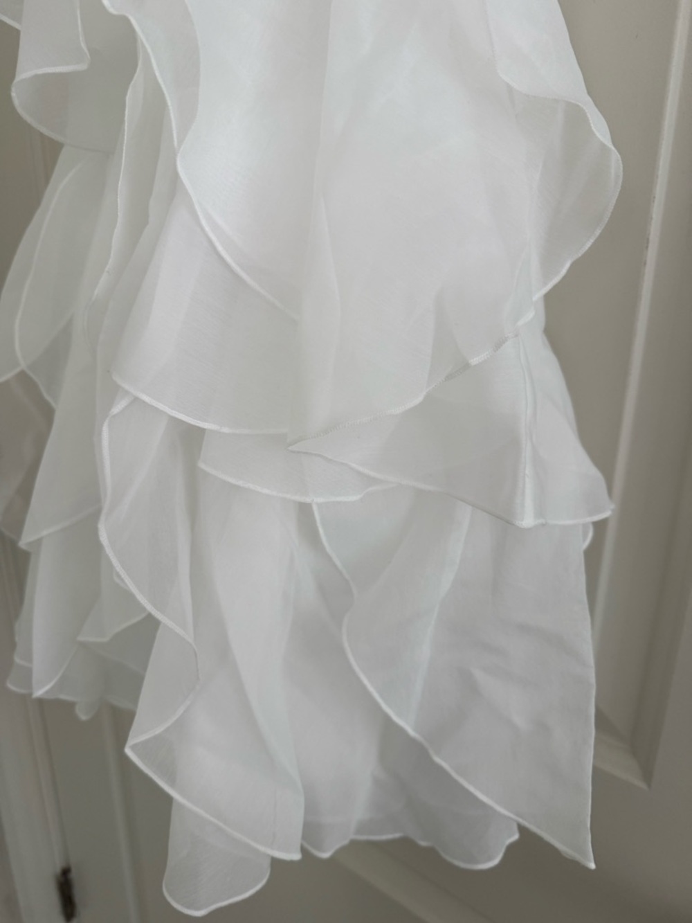 Aje White Ruffled One-Shoulder Mini Dress - Picture 15 of 16